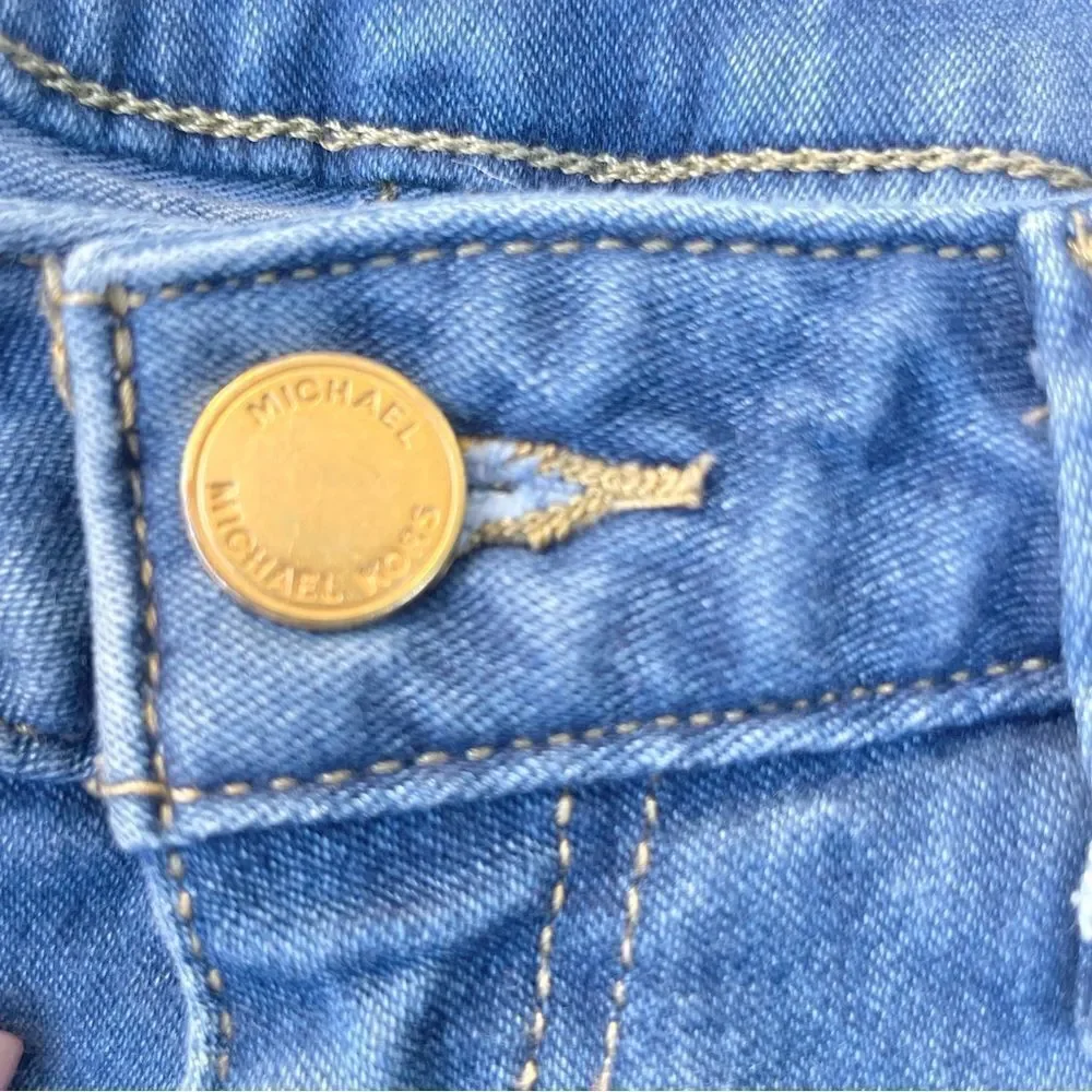 Michael Kors Izzy Skinny Fray Hem Cropped Jeans